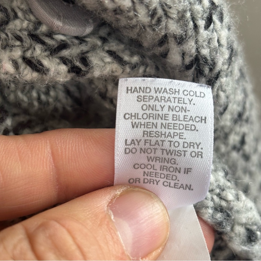 Pure Jill Womens L Gray Knit Snap Button Cotton Blend Sweater Long Cardigan NOTE - Picture 8 of 12